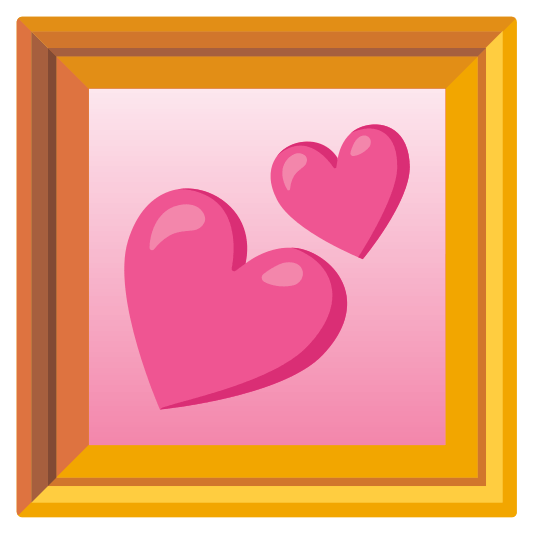 frame with picture two hearts