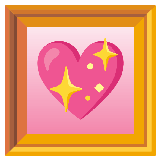 frame with picture sparkling heart