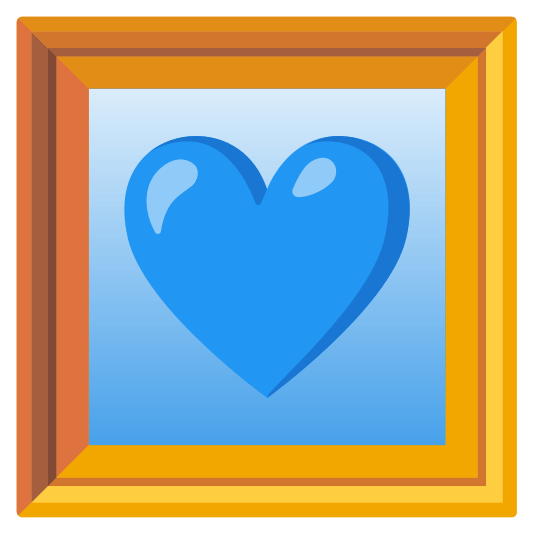 frame with picture blue heart