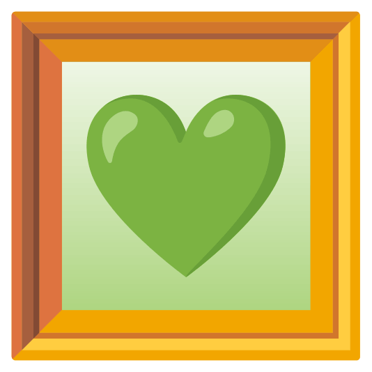 frame with picture green heart
