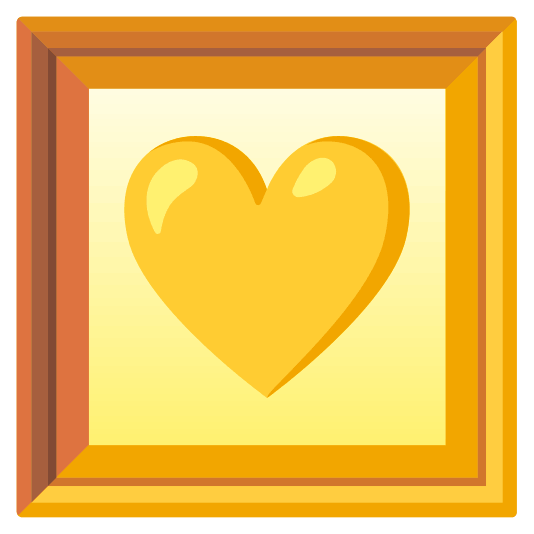 frame with picture yellow heart