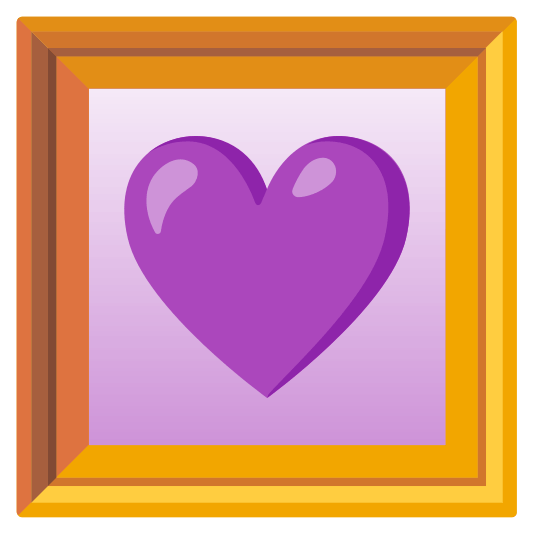 frame with picture purple heart