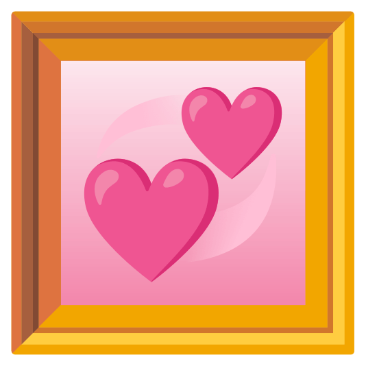 frame with picture revolving hearts