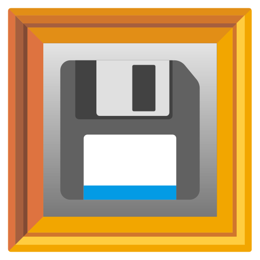 frame with picture floppy disk