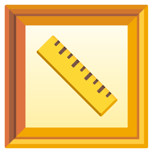 frame with picture straight ruler