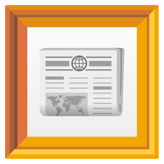 frame with picture newspaper