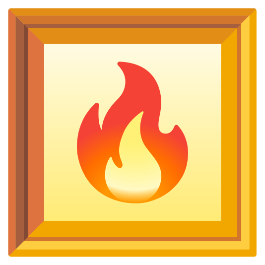 frame with picture fire