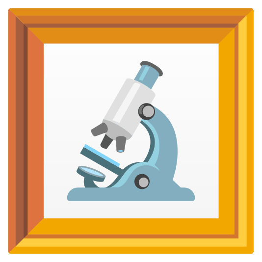 frame with picture microscope