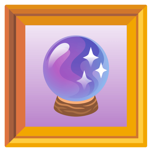 frame with picture crystal ball