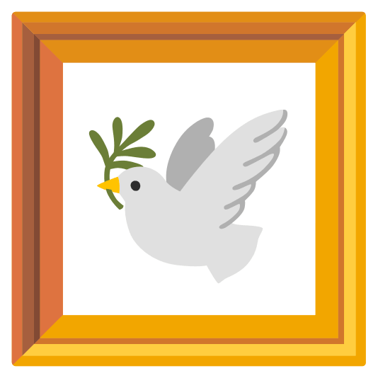 frame with picture dove of peace