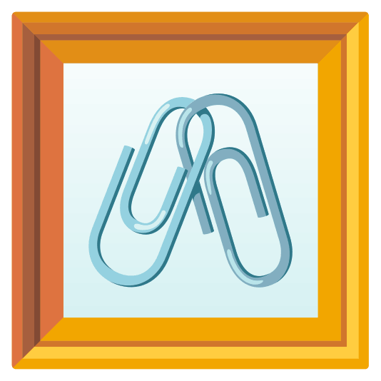 frame with picture linked paperclips