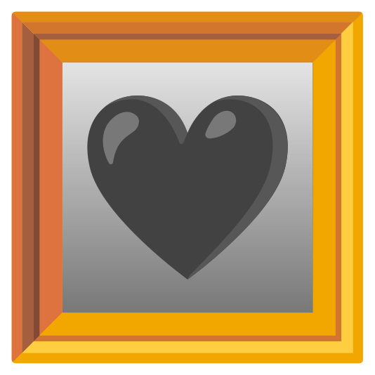 frame with picture black heart