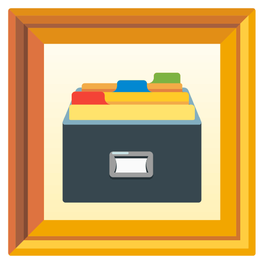 frame with picture card file box