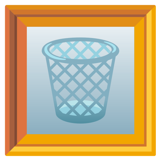 frame with picture wastebasket