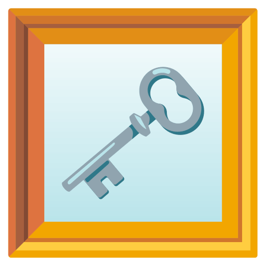 frame with picture old key