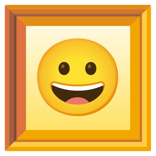 frame with picture grinning