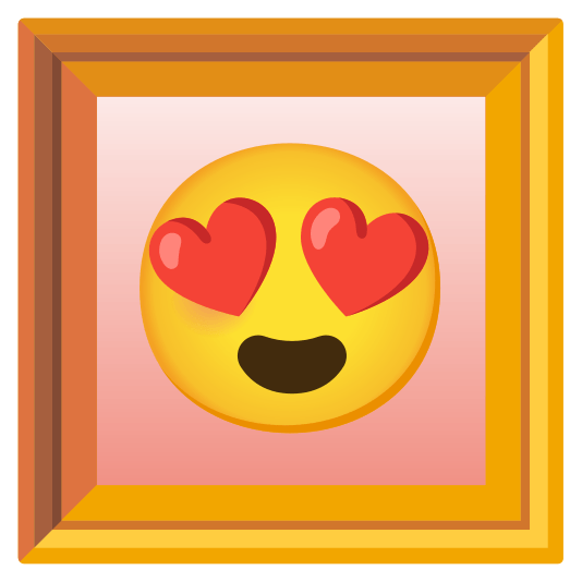 frame with picture heart eyes