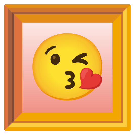 frame with picture kissing heart