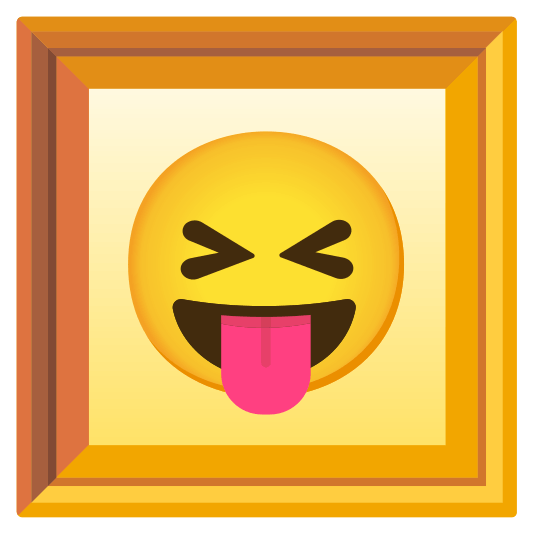frame with picture stuck out tongue closed eyes