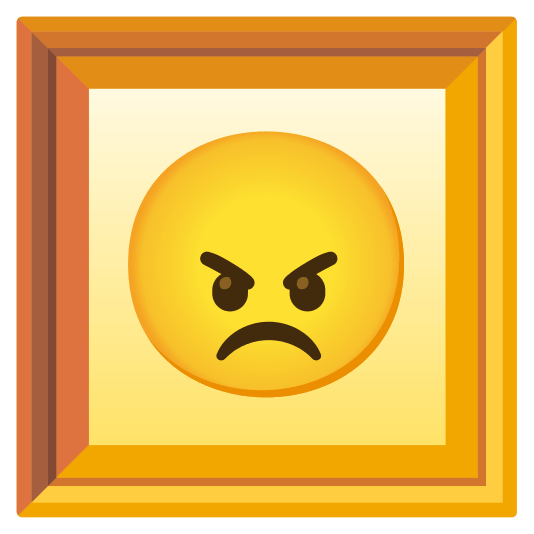 frame with picture angry