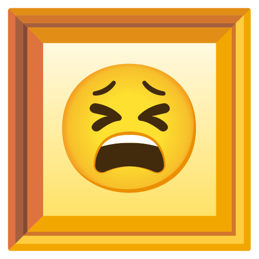 frame with picture tired face