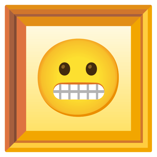 frame with picture grimacing