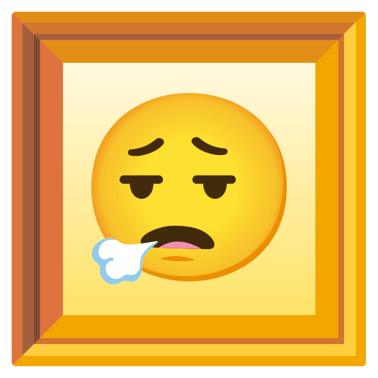 frame with picture face exhaling