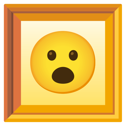 frame with picture open mouth