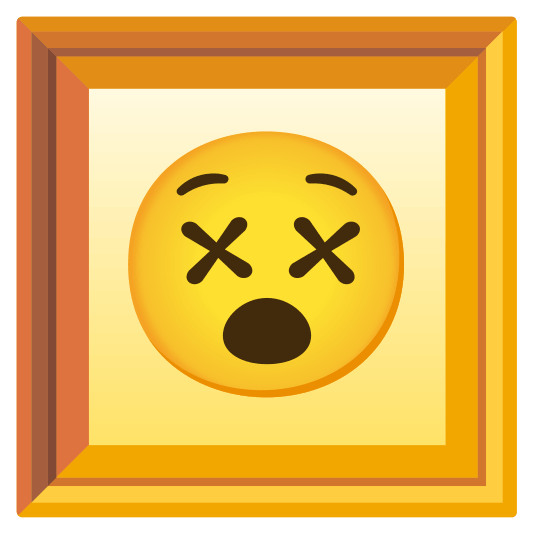 frame with picture dizzy face