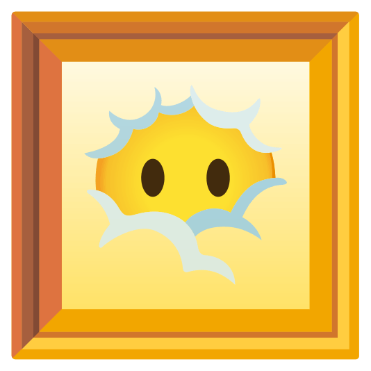 frame with picture face in clouds