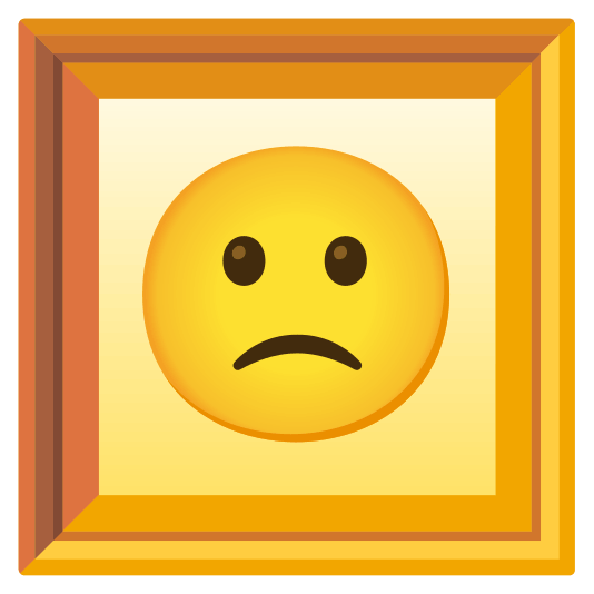 frame with picture slightly frowning face
