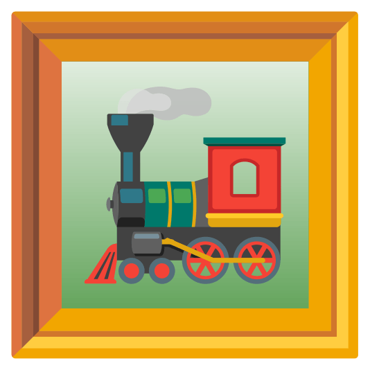 frame with picture steam locomotive