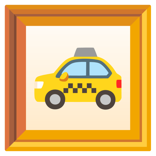 frame with picture taxi