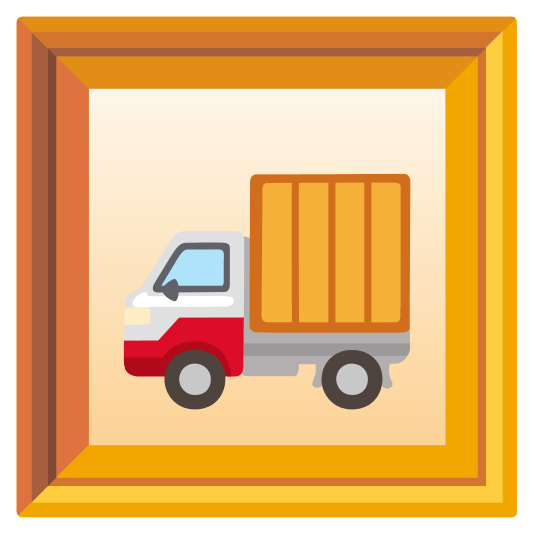frame with picture truck