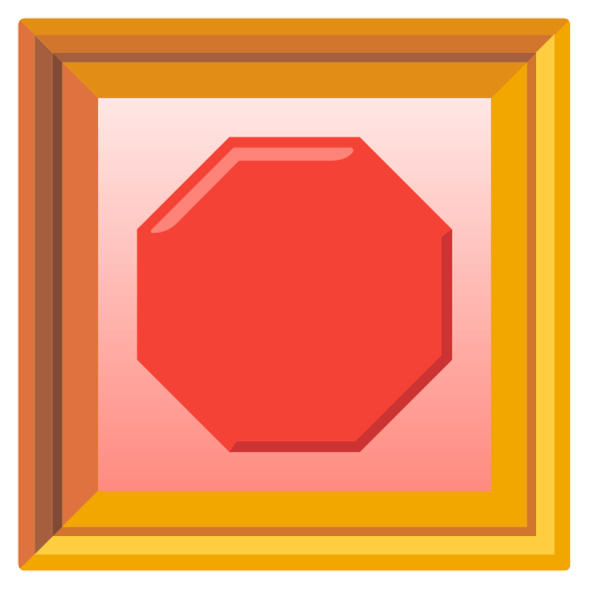 frame with picture octagonal sign