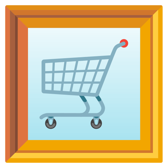 frame with picture shopping trolley
