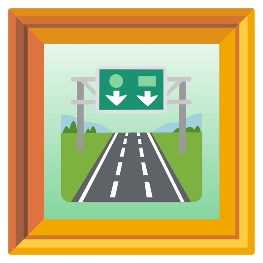 frame with picture motorway