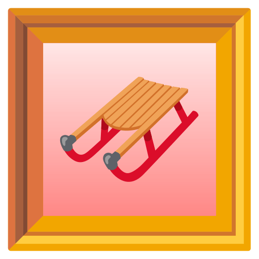 frame with picture sled