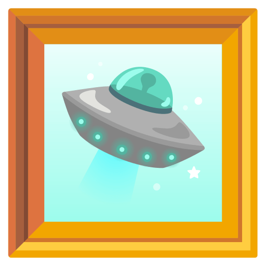 frame with picture flying saucer