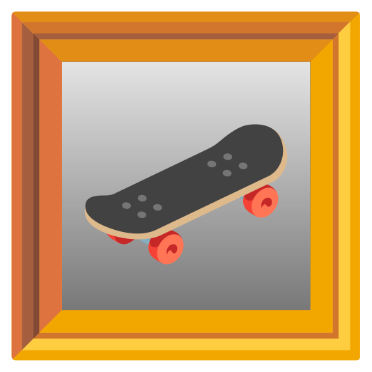 frame with picture skateboard