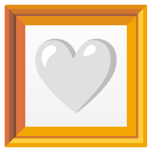 frame with picture white heart