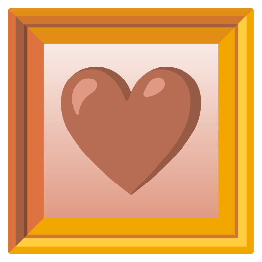 frame with picture brown heart