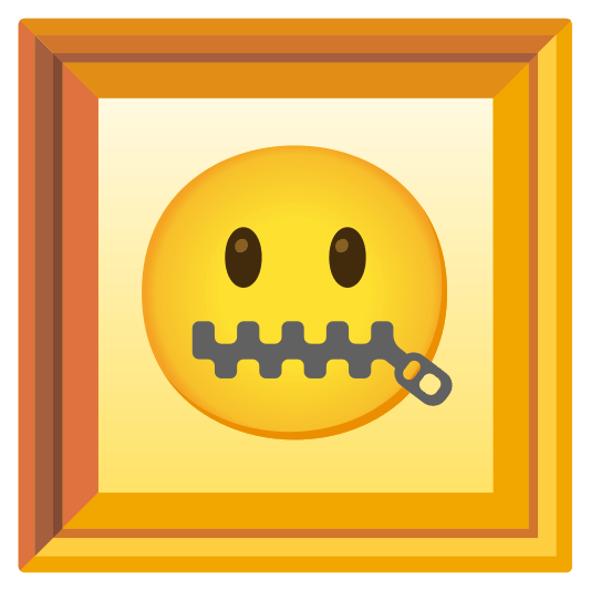 frame with picture zipper mouth face