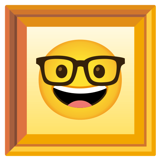 frame with picture nerd face