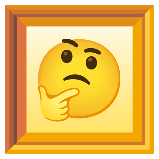 frame with picture thinking face