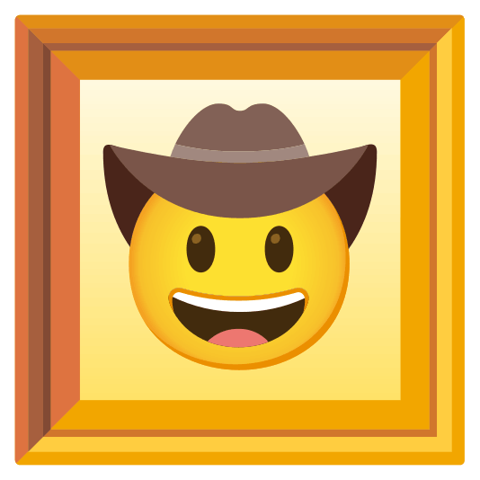 frame with picture face with cowboy hat
