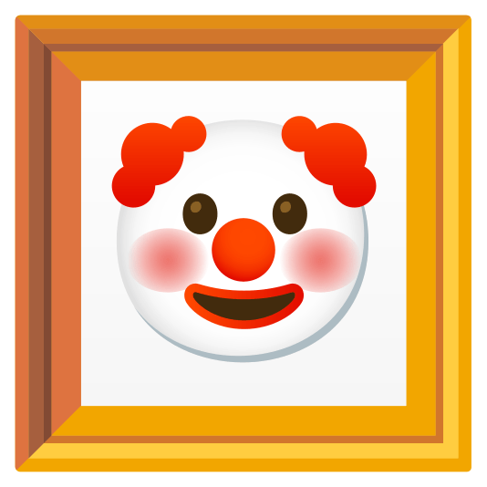 frame with picture clown face