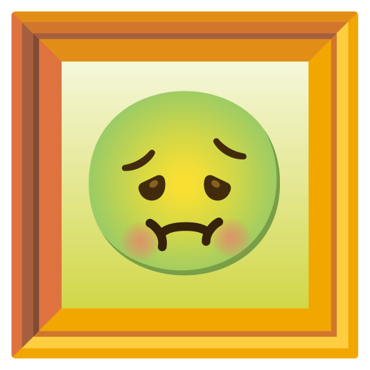 frame with picture nauseated face