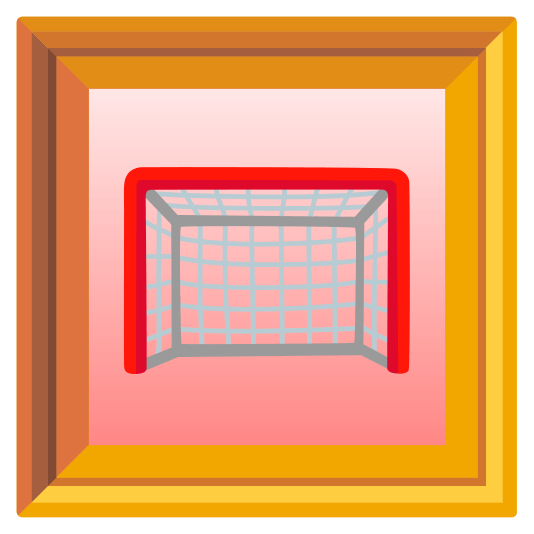frame with picture goal net