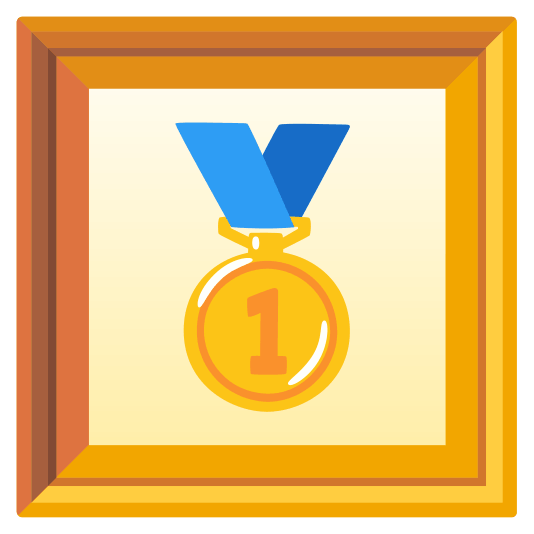 frame with picture first place medal